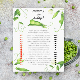 Petit pois - jeu de baby shower maman ou papa