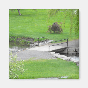 Petit pont au-dessus d'un petit aimant de ruisseau