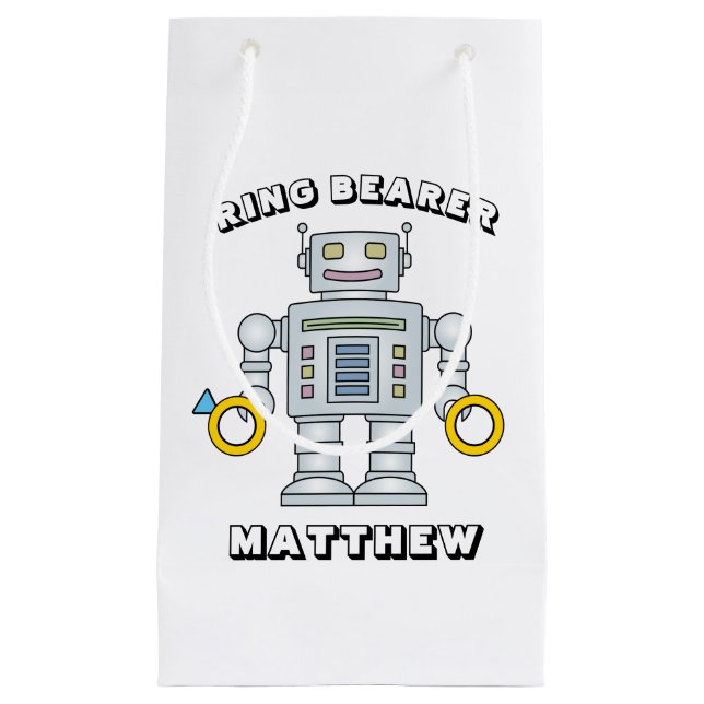 Petit Porteur de ceinture robot mariage sac cadeau (Devant)