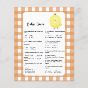 Petit poussin - Bébé Quiz   Jeu de Baby Shower