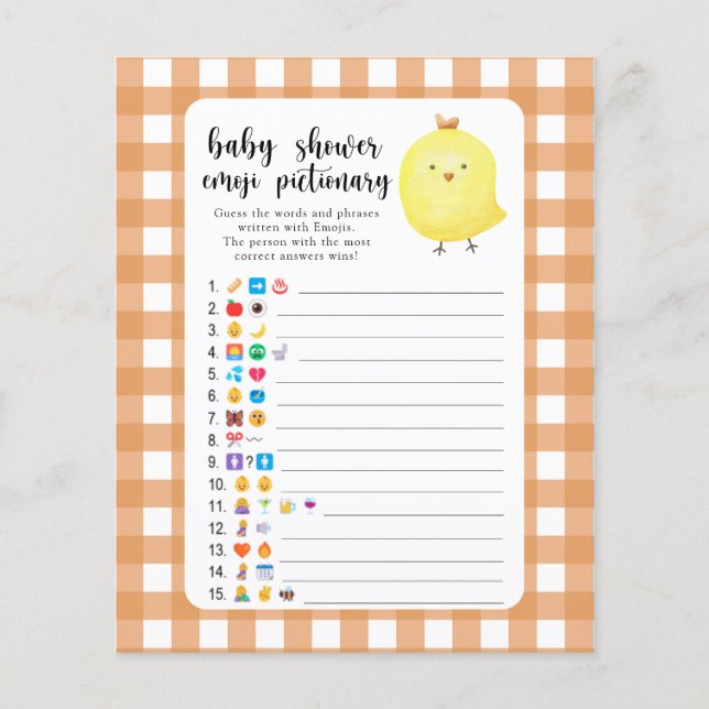 Petit poussin - jeu de pictionary emoji pour baby  (Devant)