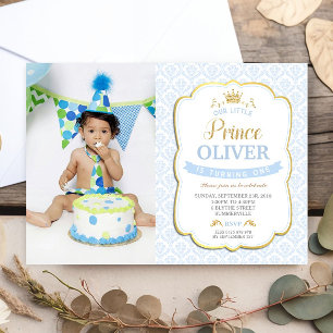 Petit Prince Anniversaire Invitation Garçon Photo 