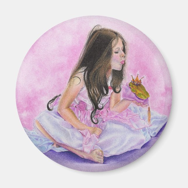 Petit Princesse Kissing Frog Magnet (Devant)
