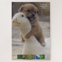 Petit puzzle pour chien, étreinte l'oie.