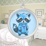 Petit Raccoon En Collier Bleu<br><div class="desc">Un joli petit raton laveur bleu monotone avec un coeur violet. numériquement créé dans un style de dessin animé. Un design parfait pour les enfants et les adultes sur de nombreux produits tendance! Customisez votre couleur arrière - plan ou ajoutez du texte !</div>