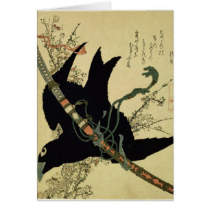 Petit Raven avec l'épée de clan de Minamoto