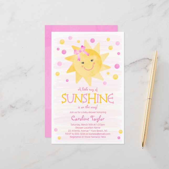 Petit rayon de soleil Baby shower d'aquarelle