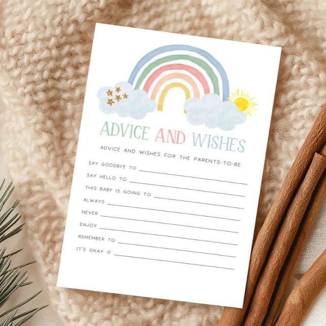 Petit Rayon de Soleil Jeu de Conseils et de Vœux (Rainbow Baby Shower Advice and Wishes Game)