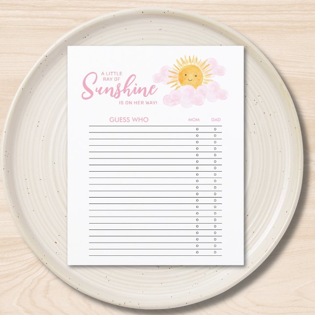 Petit Rayon De Soleil Jeu De Devinette Pour La Fêt (Créateur téléchargé)