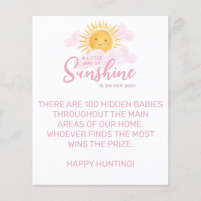 Petit rayon de soleil Jeu pour Baby Shower  (Devant)