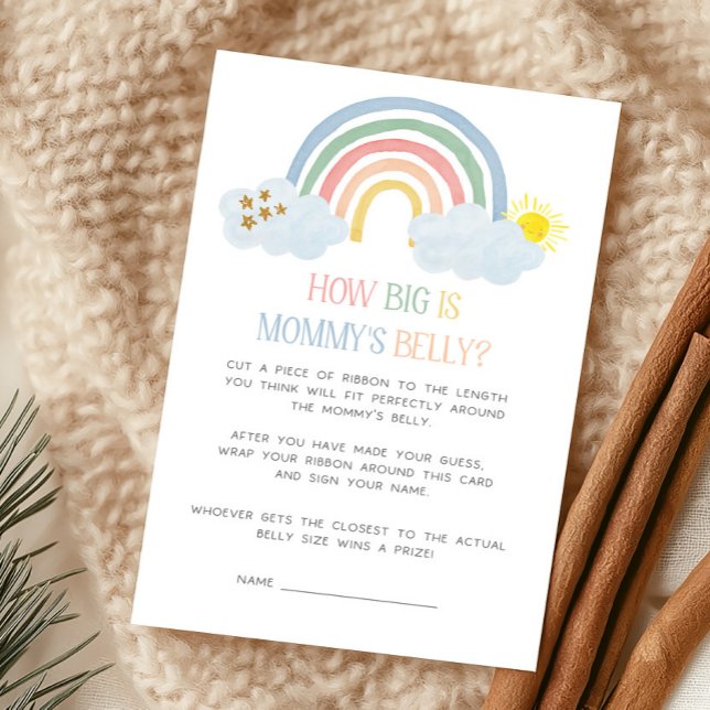 Petit Rayon de Soleil Quelle est la taille du vent (Rainbow Baby Shower How Big Is Mommy's Belly Game)