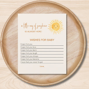 Petit Rayon De Soleil Vœux Pour Jeu De Baby Shower