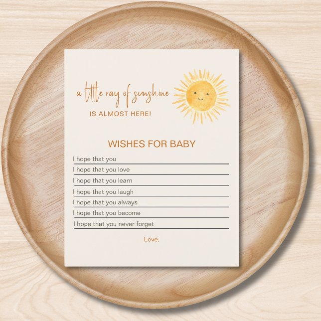 Petit Rayon De Soleil Vœux Pour Jeu De Baby Shower (Créateur téléchargé)