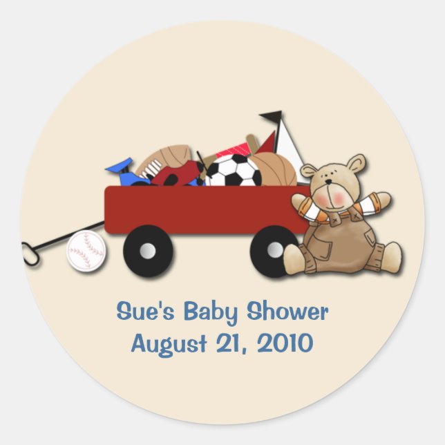 Petit Red Wagon Teddy Bear Sports Sticker personna (Devant)