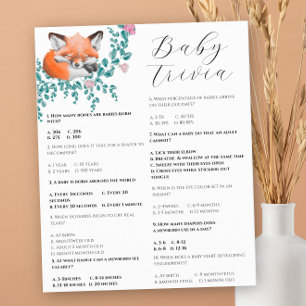 Petit renard - Trivia bébé   Jeu Baby shower