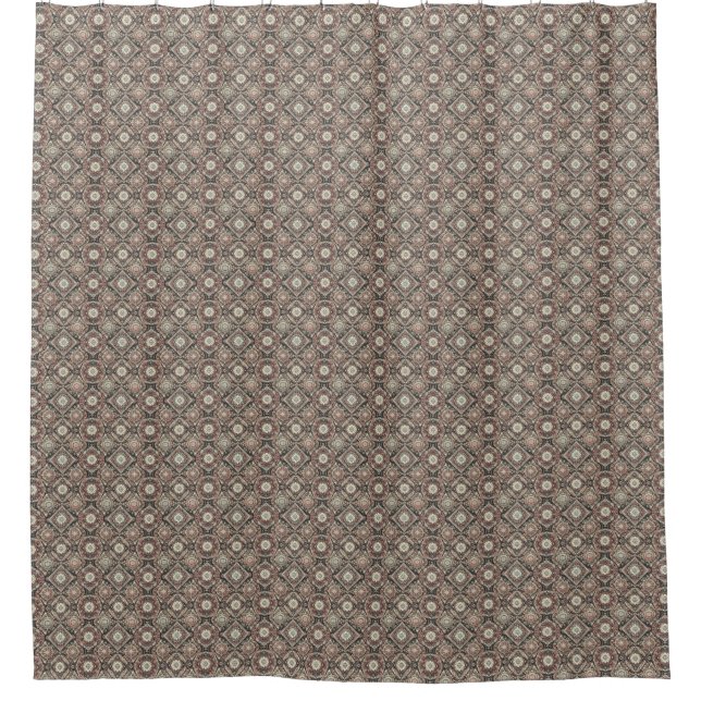 petit rideau de douche à motif marron (Devant)