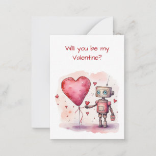 Petit Robot Valentine's Day pour les enfants Carte
