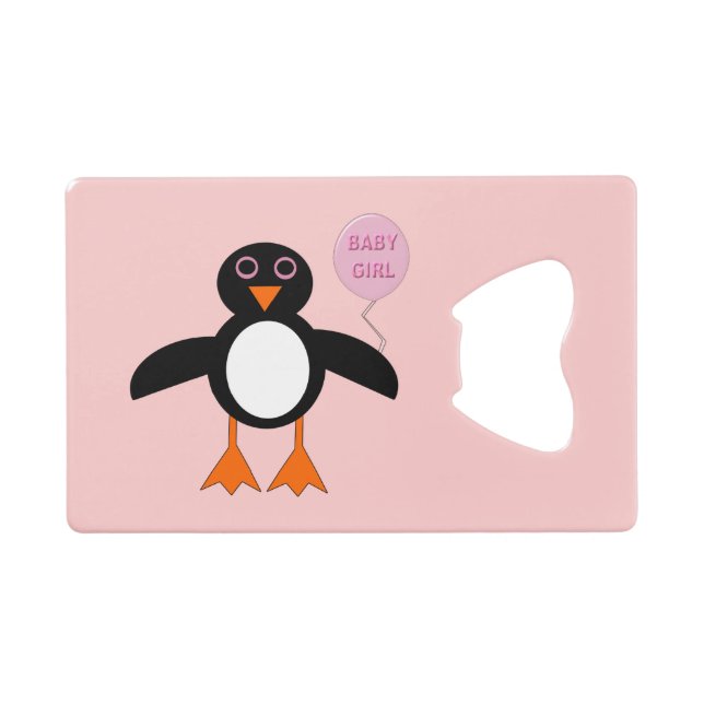 Petit Rose Bébé fille Penguin Bouteille personnali (Devant (Horizontal))