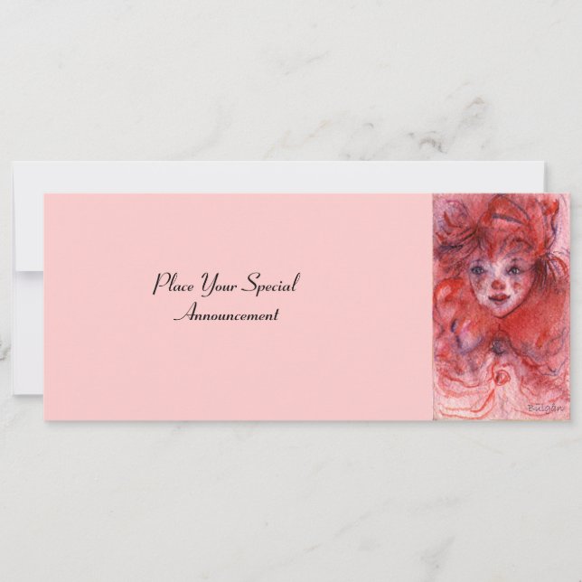 PETIT ROUGE CLOWN rose Anniversaire Invitation de  (Devant)