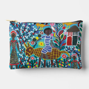 Petit sac accessoire avec image d'art africain
