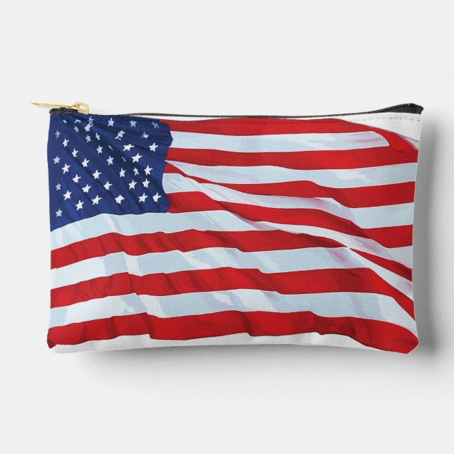 Petit sac accessoire pochette drapeau États-Unis p (Recto)