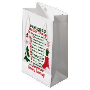 Petit Sac Cadeau 12 jours de Noël de Derby de rouleau, patinage de
