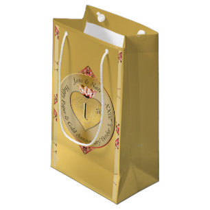 Petit Sac Cadeau 1er ou 50e anniversaire de Mariage Golden