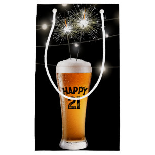 Petit Sac Cadeau 21e anniversaire Sparkler en bière