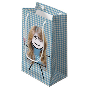 Petit Sac Cadeau 21e Anniversaire Stick Girl On En vichy avec du vi