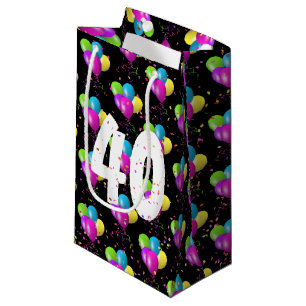 Petit Sac Cadeau 40e Anniversaire Ballons Avec Confetti
