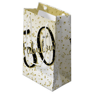 Petit Sac Cadeau 50 et fabuleuse fête d'anniversaire Black/Gold Fu