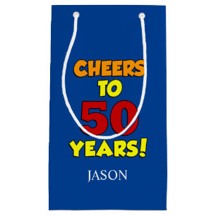 Petit Sac Cadeau 50e anniversaire personnalisé à 50 ans