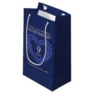 Petit Sac Cadeau 9e anniversaire du mariage Lapis Lazuli photo du c