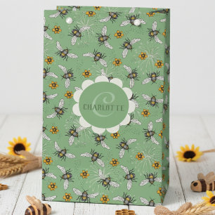 Petit Sac Cadeau Abeille Bourdonnante Vert Sauge Tendance pour l'Ét