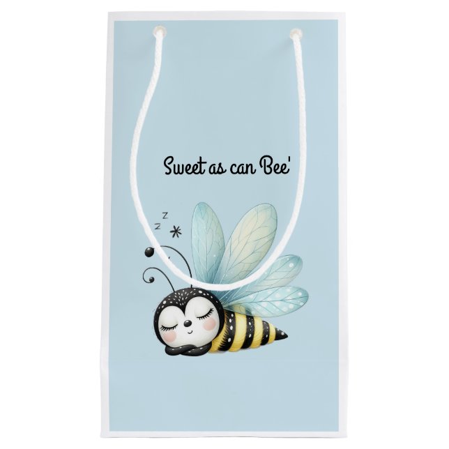 Petit Sac Cadeau Abeille dorée douce comme peut être (Devant)