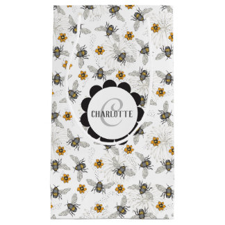 Petit Sac Cadeau Abeille noire branchée qui bourdonne pour le print