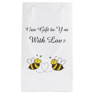 Petit Sac Cadeau Abeilles de miel avec coeur Customisé pour cadeau