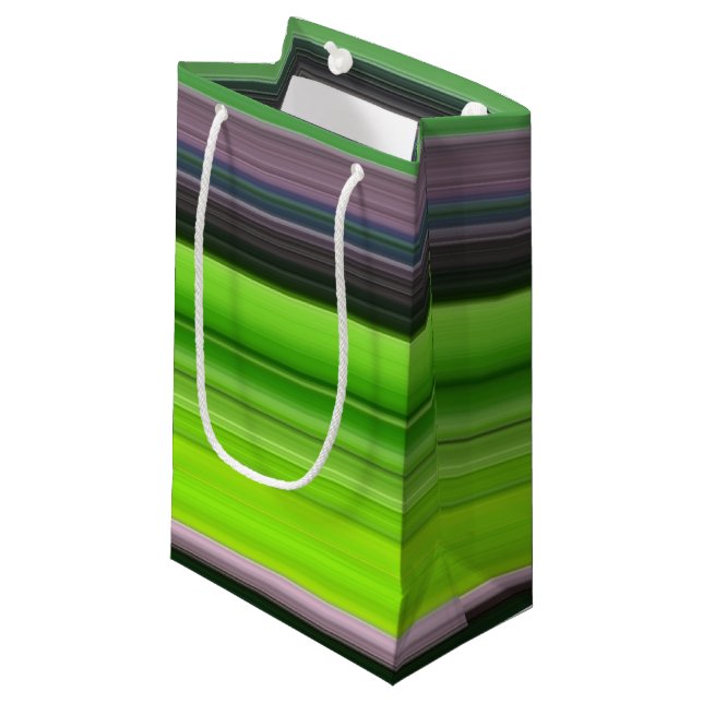 Petit Sac Cadeau Abstract #1: Lime and grey (Devant Angle)