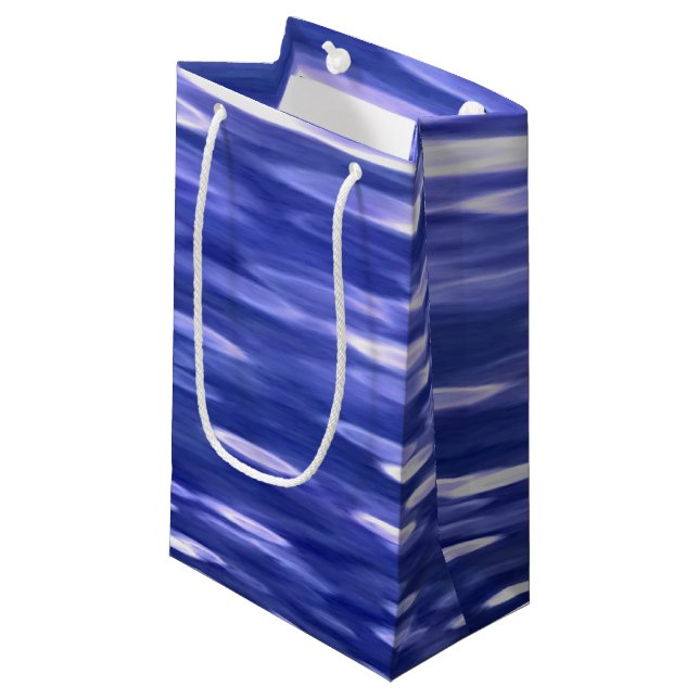 Petit Sac Cadeau Abstrait #3 : Bleu shimmer (Devant Angle)