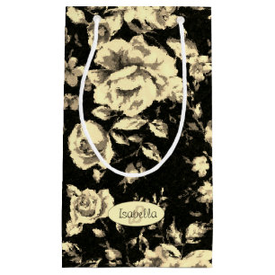 Petit Sac Cadeau Abstrait verre pétillant fleuri vintage Monogramme