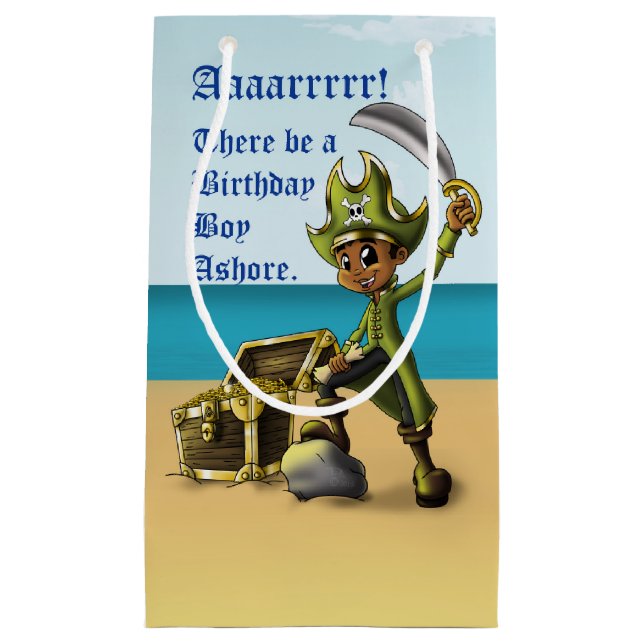 Petit Sac Cadeau African American Boy Pirate (Devant)