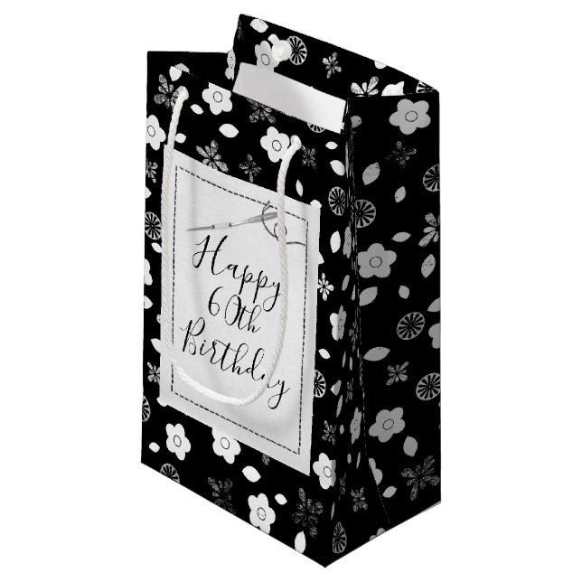 Petit Sac Cadeau Aiguille à coudre pour 60e anniversaire (Devant Angle)