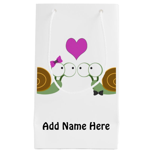 Petit Sac Cadeau Aimer les escargots (Devant)