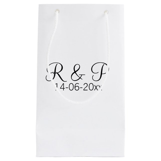 Petit Sac Cadeau Ajouter monogramme du nom du couple ajouter date a (Devant)