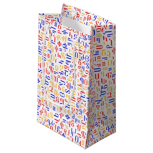 Petit Sac Cadeau alphabet arménien (Devant Angle)