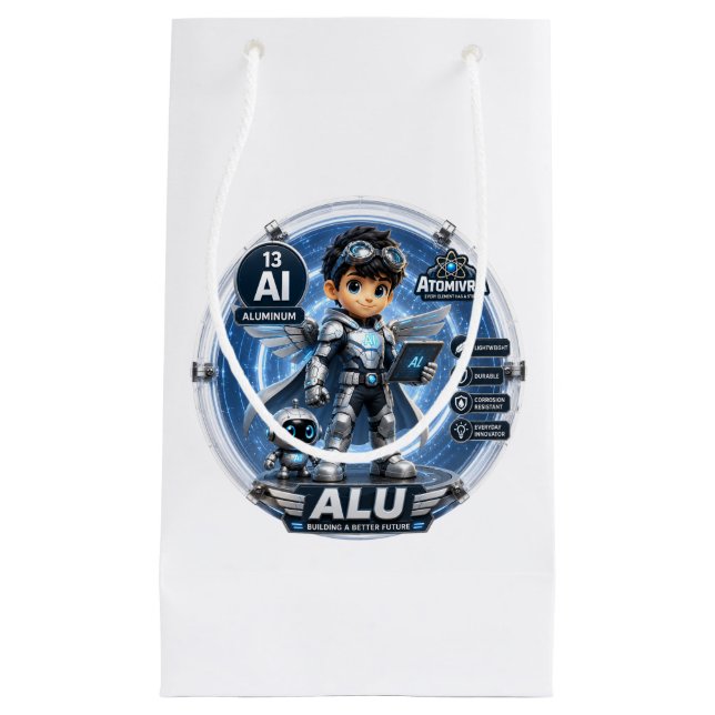 Petit Sac Cadeau Aluminium ATOMIVRA ANNIVERSAIRE (Devant)