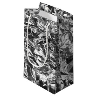 Petit Sac Cadeau Aluminium Foil Design couleur argent