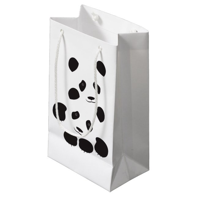 Petit Sac Cadeau Amitié des pandas (Devant Angle)