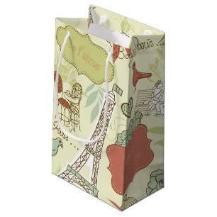 Petit Sac Cadeau Amour dans le motif de Paris
