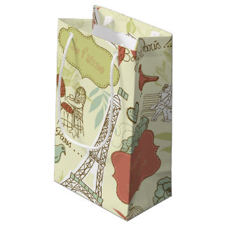Petit Sac Cadeau Amour dans le motif de Paris